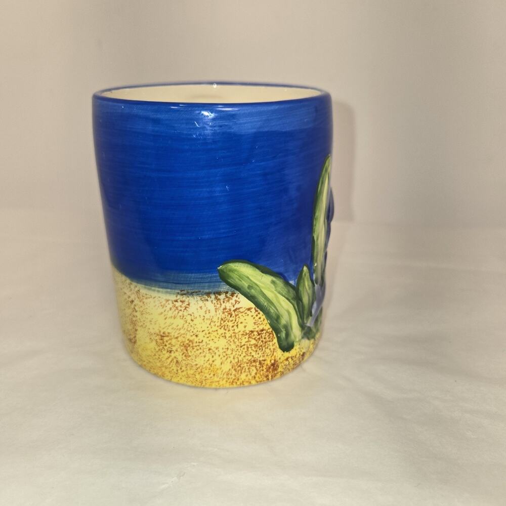 3D Dolphin Ocean Beach Ceramic & Porcelain Mug w/ Handle, Blue/Beige - Picture 5 of 8